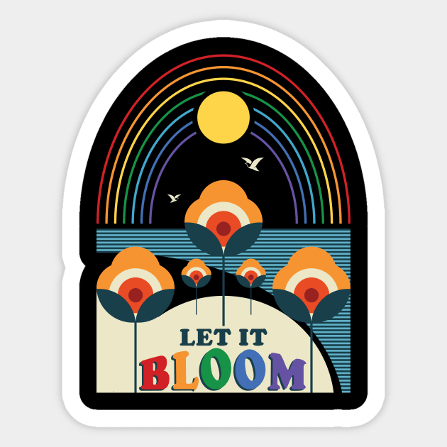 Earth Day Minimal Floral And Nature design-Let It Bloom Sticker by POD Anytime